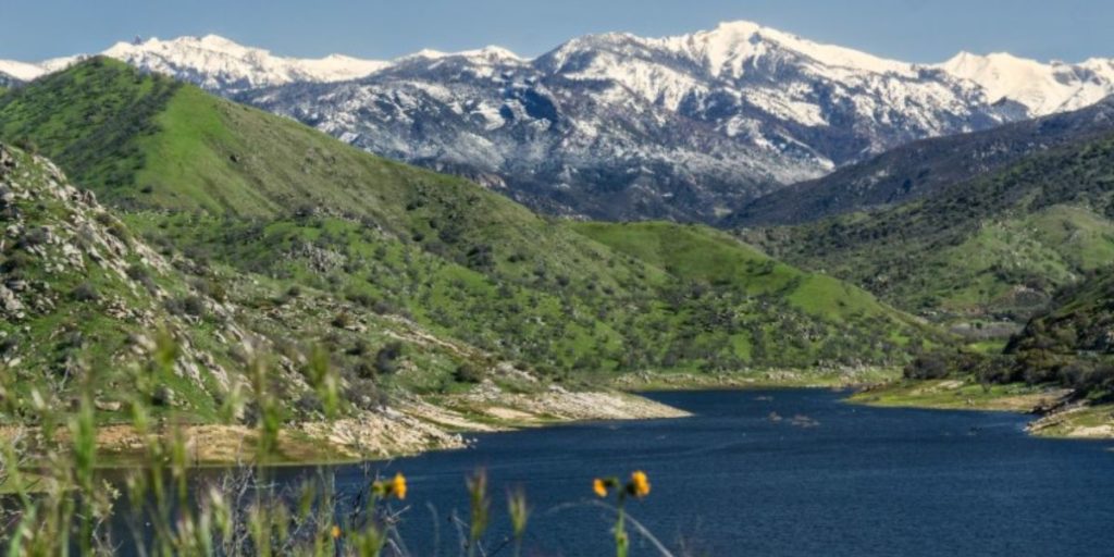 Panorama of Lake Kaweah and Moro Rock